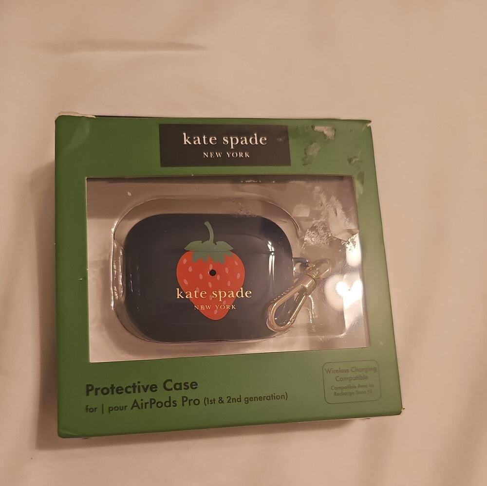Kate Spade New York Protective Case for Apple AirPods Pro 1 &2-Strawberry Dotted